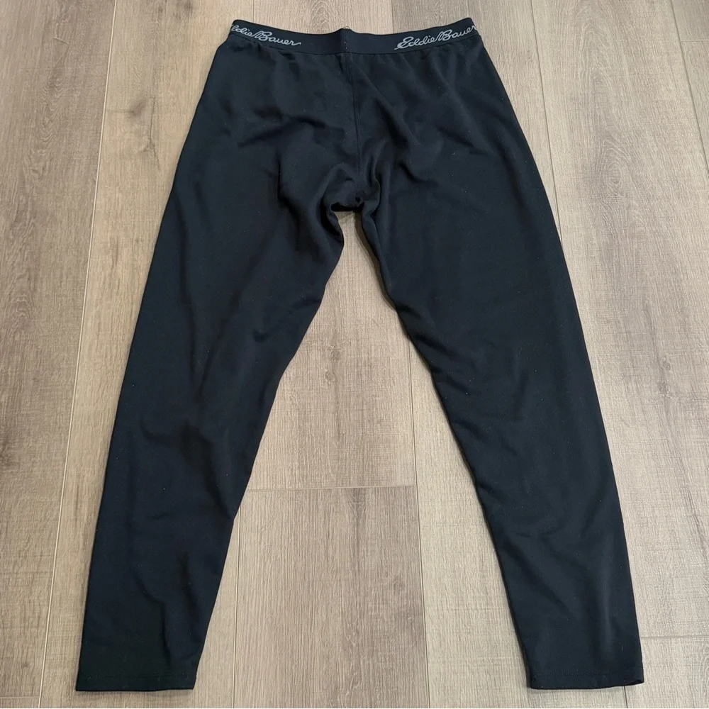 Eddie Bauer Men Large Thermal Base‎ Layer leggings Black Polyester